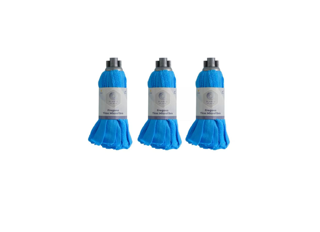 Fregona Tiras Microfibra Doble Acción Azul 150gr