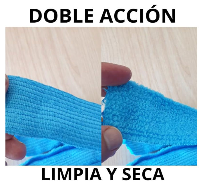 Fregona Tiras Microfibra Doble Acción Azul 150gr