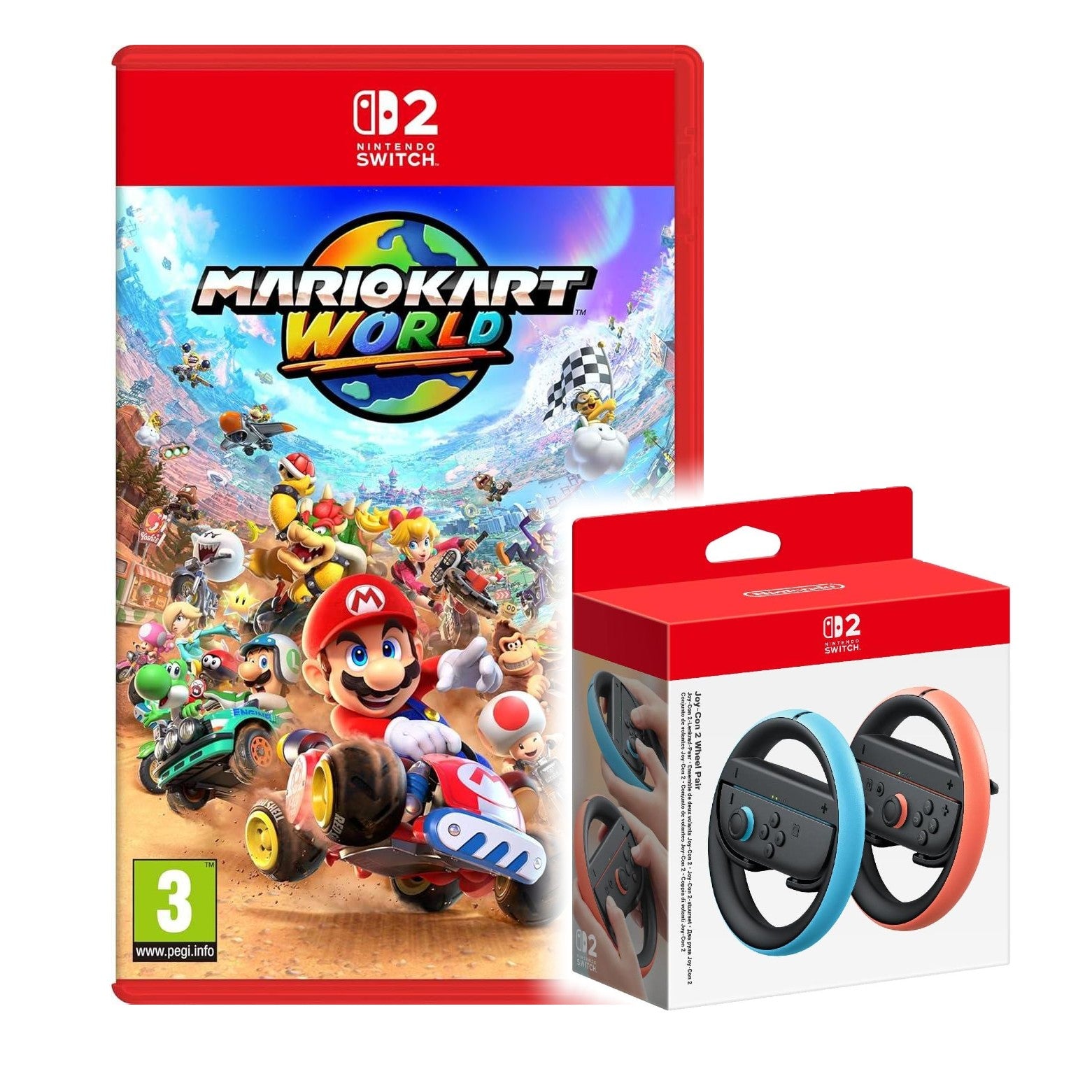 PACK Mario Kart World + Joy-Con 2 Wheel (2 Uds) Switch 2